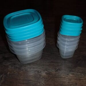 Rubbermaid 16 Piece Small‎ Food Storage Containers with Lids Turquoise